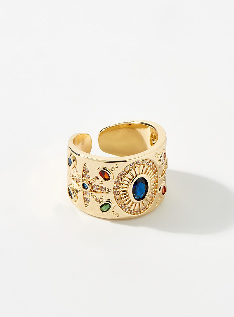 Simons Assorted Large mystical golden ring for women