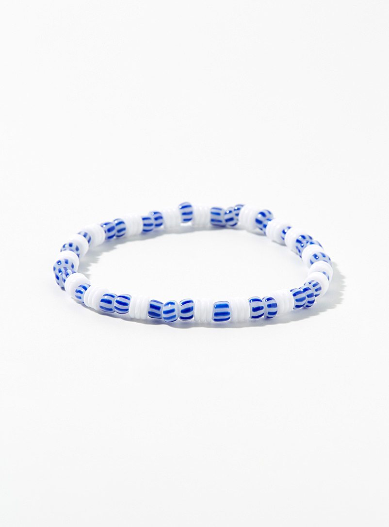 Simons: Le bracelet teintes maritimes Bleu à motifs pour femme