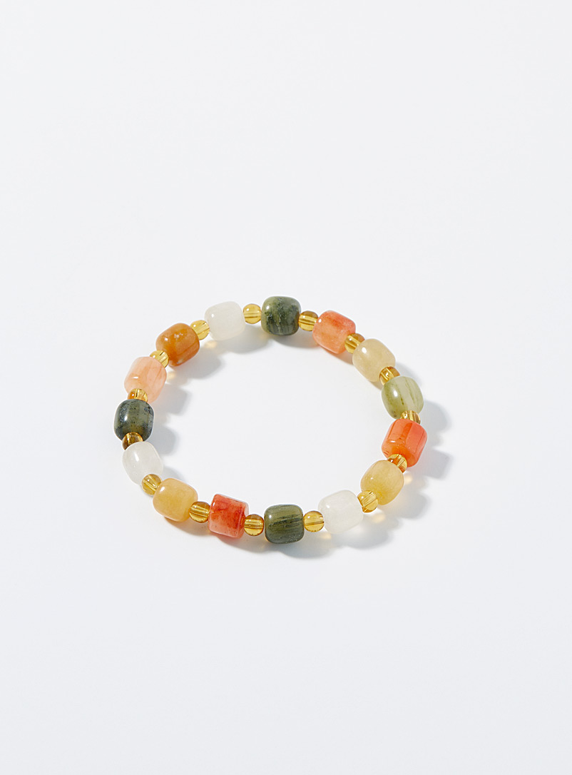 Simons Assorted Natural stone and bead bracelet for women