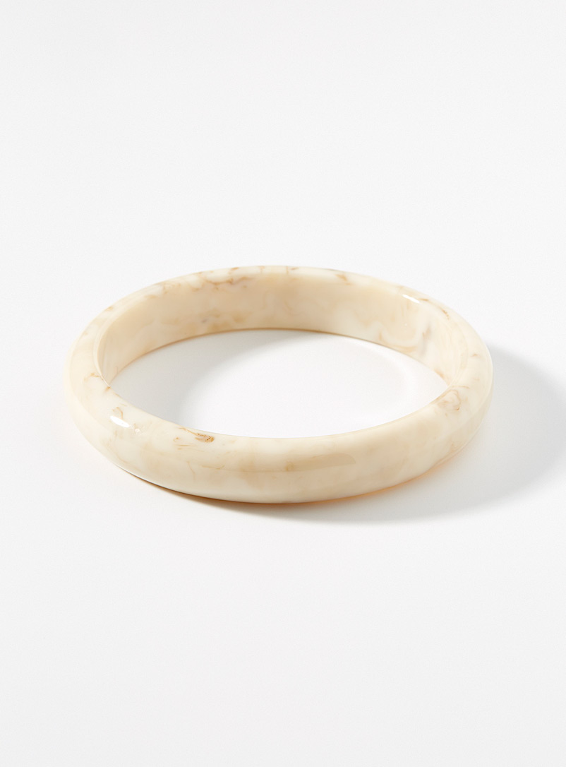 Simons: Le bracelet en résine marbré Sable pour femme
