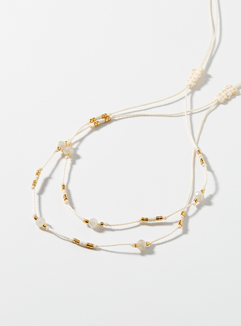 Simons Cream Beige Ivory bracelets Set of 2 for women