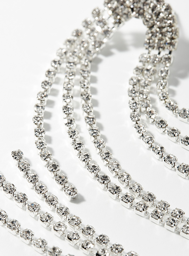 Long crystal-cascade earrings product image 2