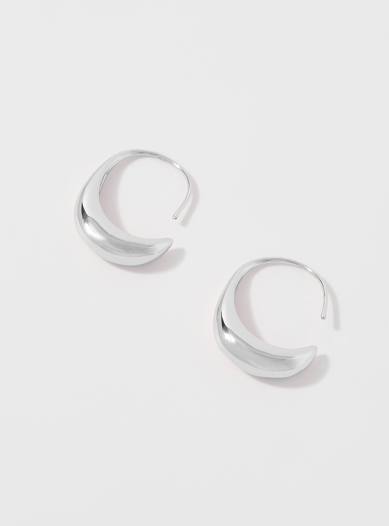 Simon's Open Oval Hoops In Silver