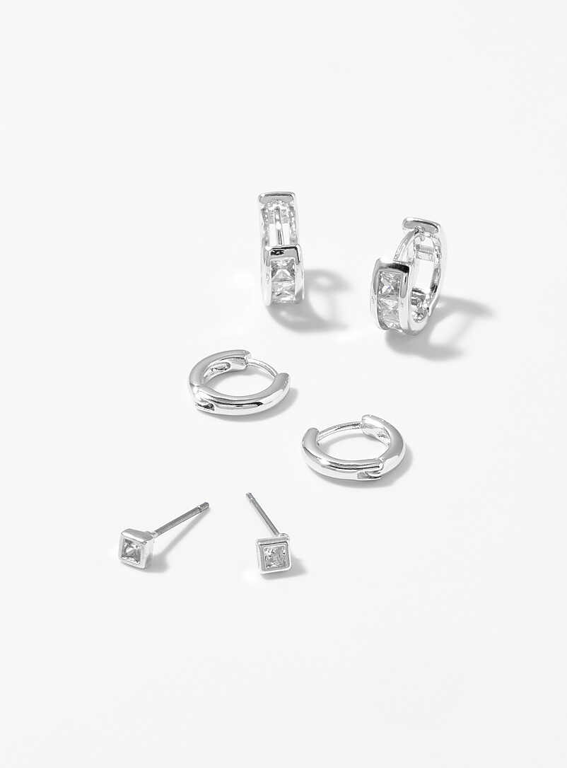 Gemstone Earrings Set Of 3