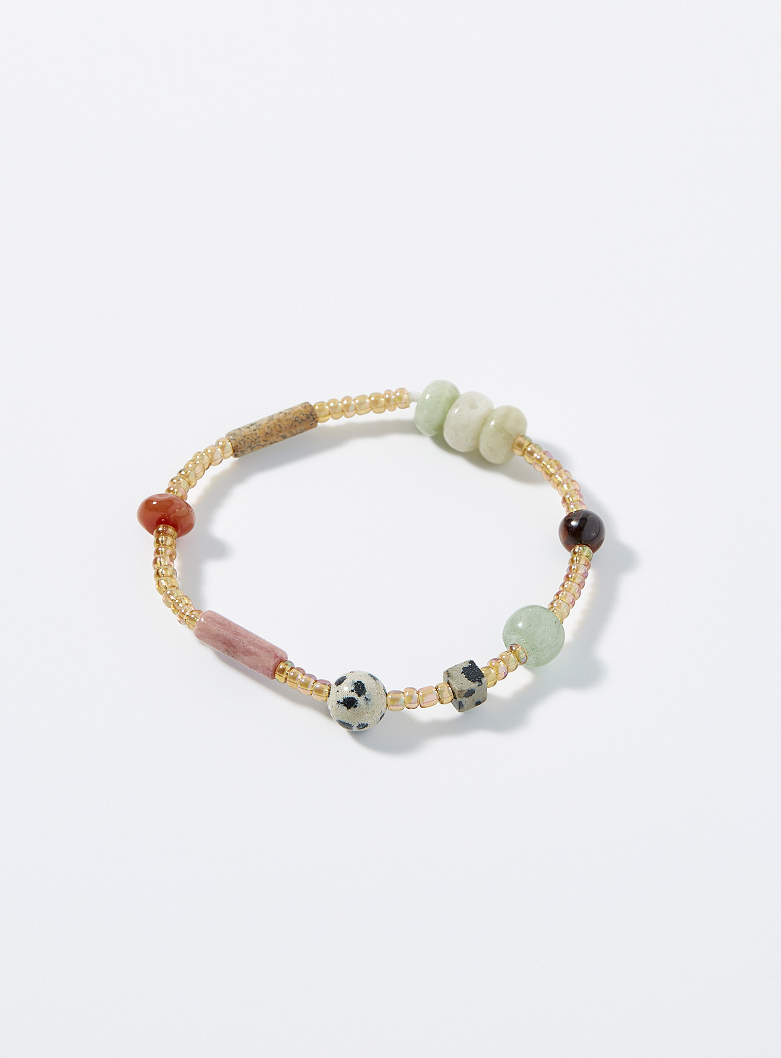 Simons - Women's Colourful stone and mini-bead bracelet