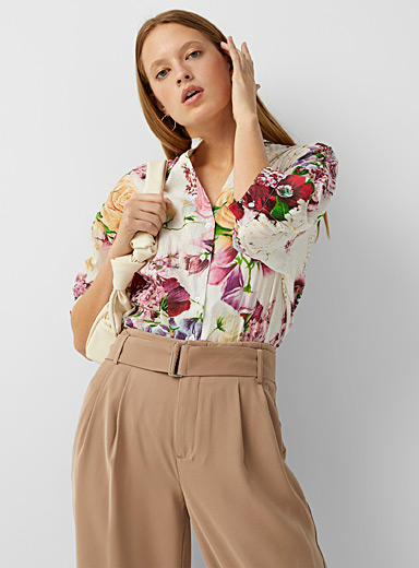 Painterly flower officer-collar shirt | Icône | Women%u2019s Shirts ...