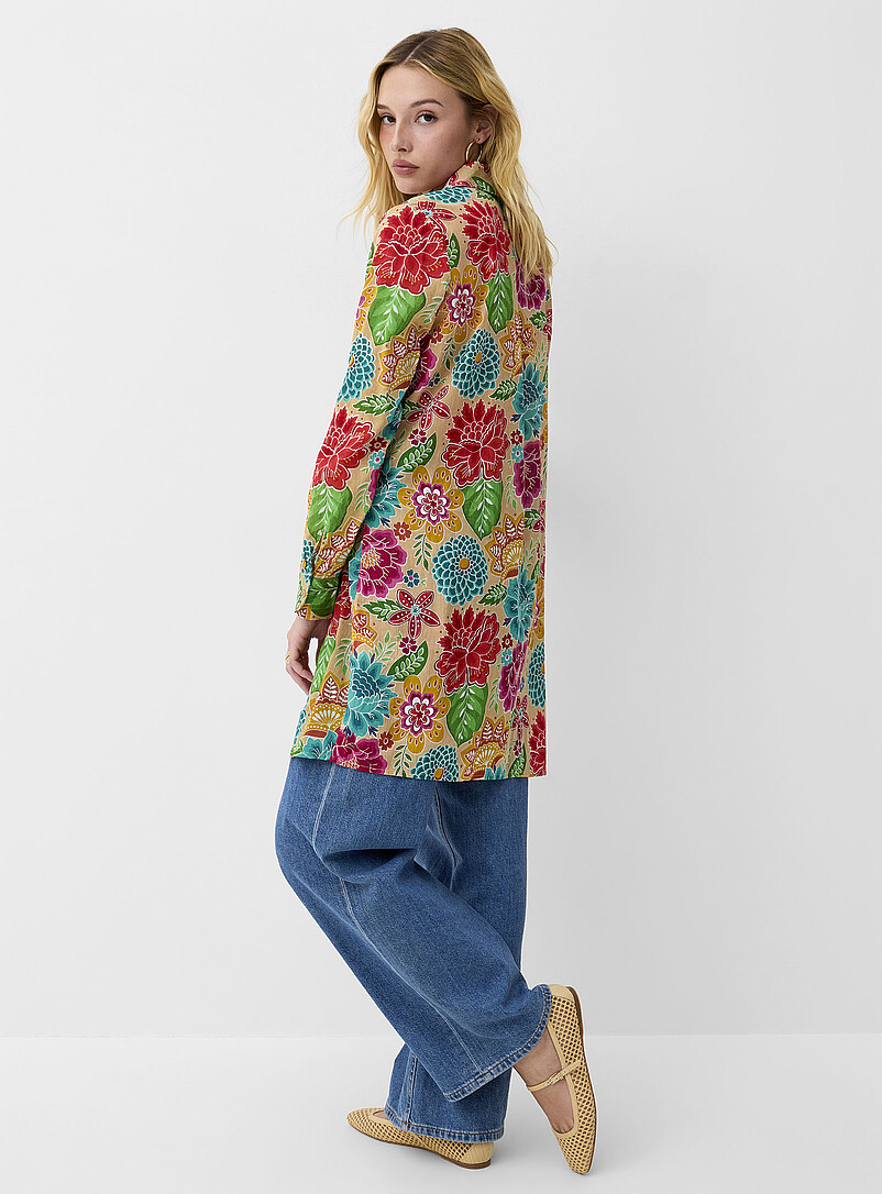 Ic&ocirc;ne: La chemise ultralongue floraison luxuriante Assorti pour femme