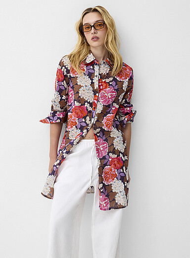 Lush bloom ultra-long shirt