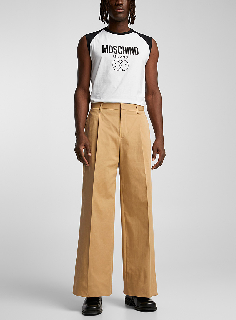 Moschino: Le pantalon ample gabardine Sable pour homme