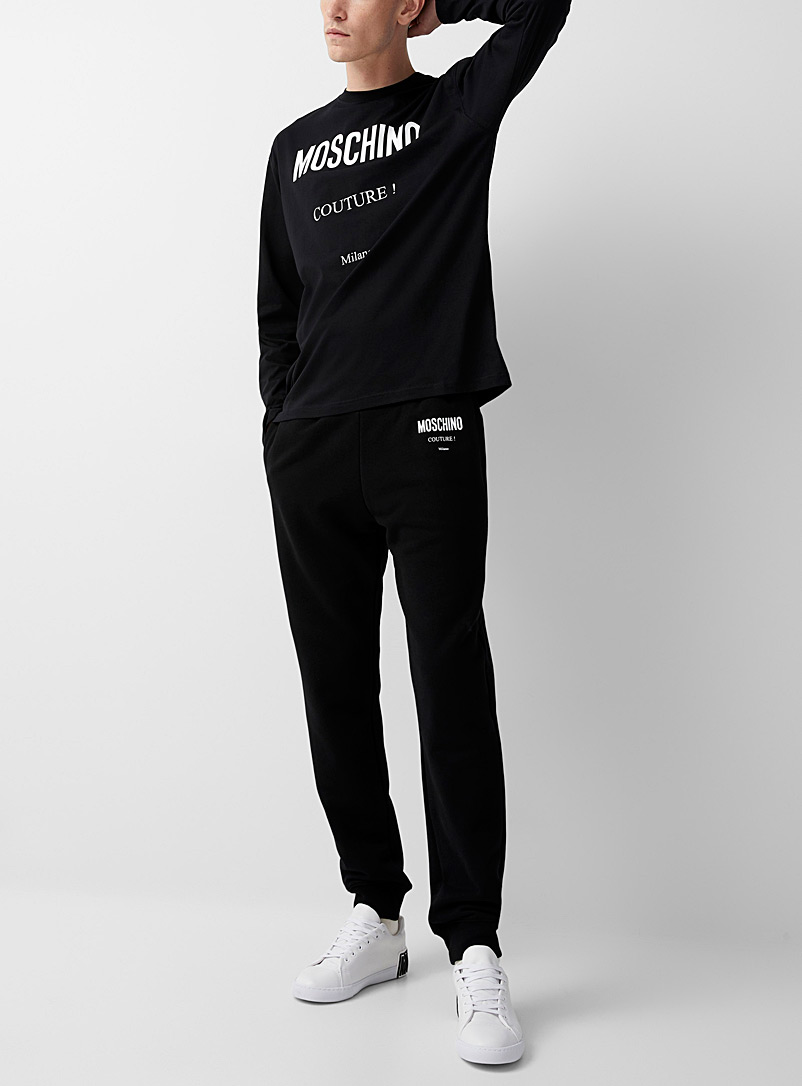 Moschino: Le jogger signature couture Noir pour homme