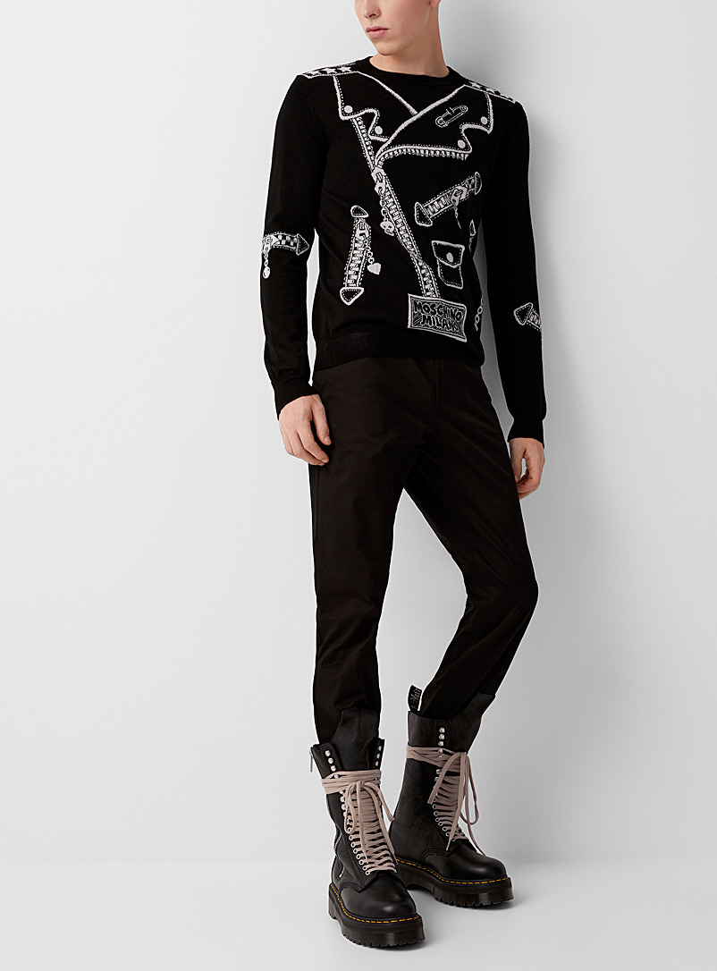 Le pantalon noir coton peau de pêche, Moschino, Vêtements et Accessoires  de Designer Moschino pour Homme en ligne