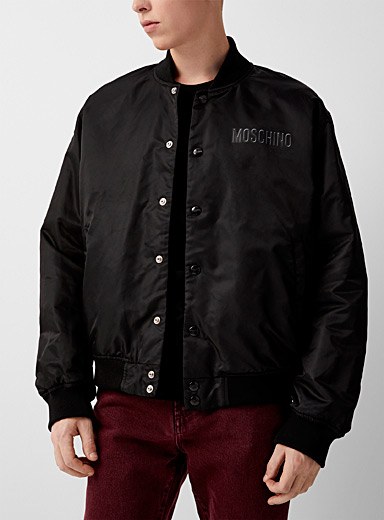 Teddy print black bomber jacket | Moschino | Shop Men's Designer ...