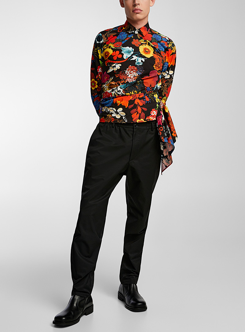 Moschino: Le pantalon toile poche signature Noir pour homme
