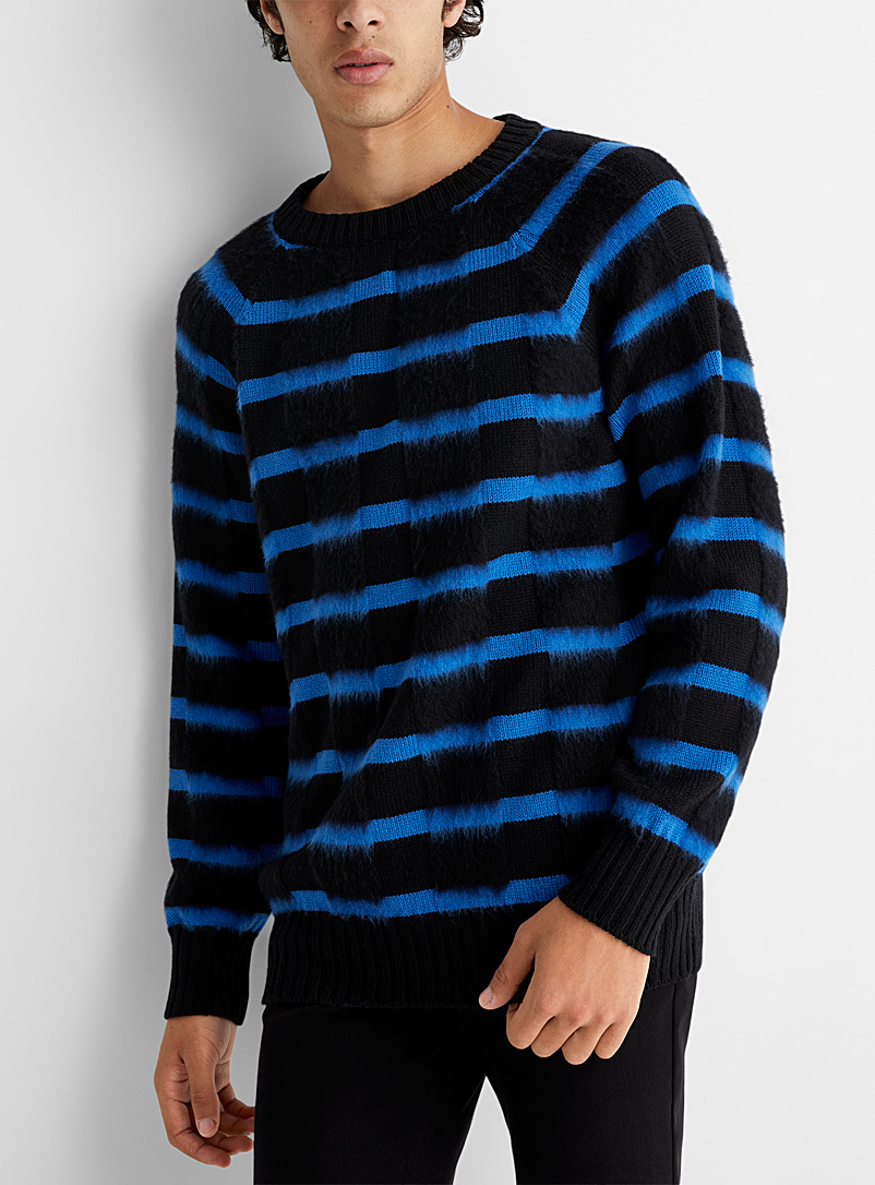 Moschino Black Complex lines sweater for men
