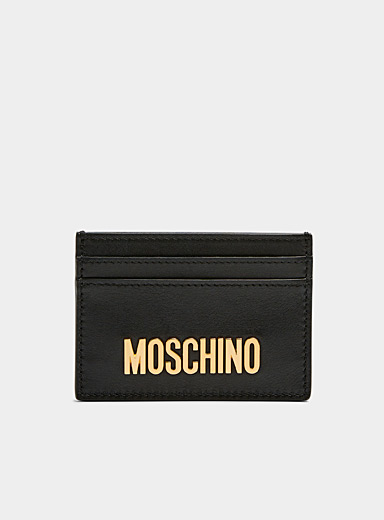 Golden logo card case | Moschino | Shop Men's Designer Moschino Online ...