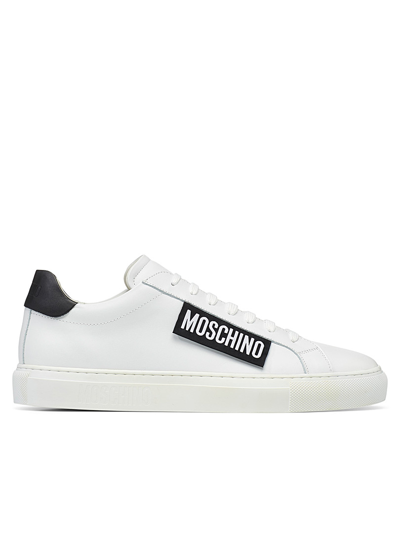 Moschino: Le sneaker logo contrastant Homme Blanc pour homme
