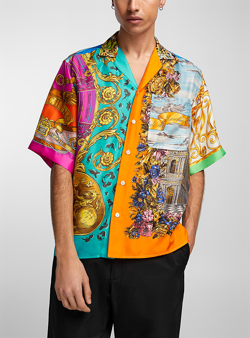 Moschino Assorted Maximalist pure silk shirt for men