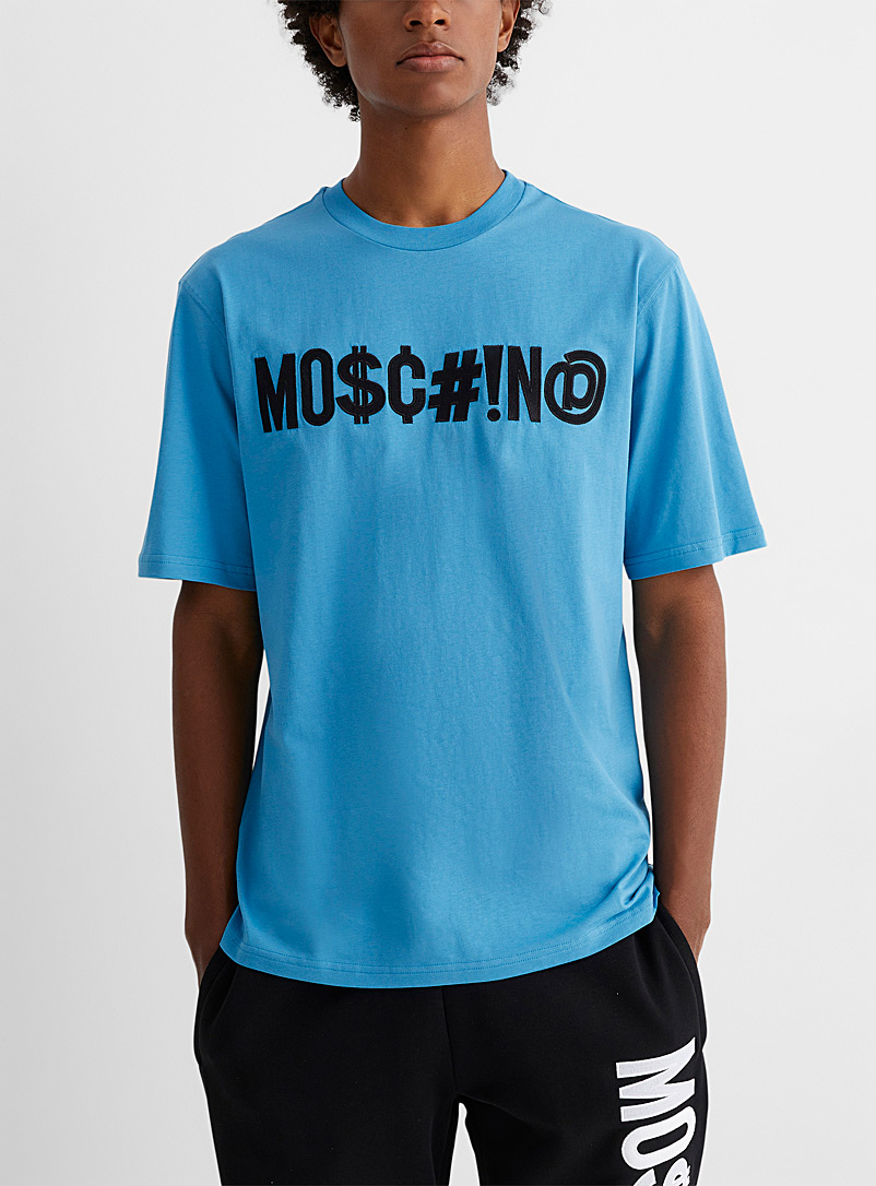 Moschino Baby Blue Symbol logo tee for men