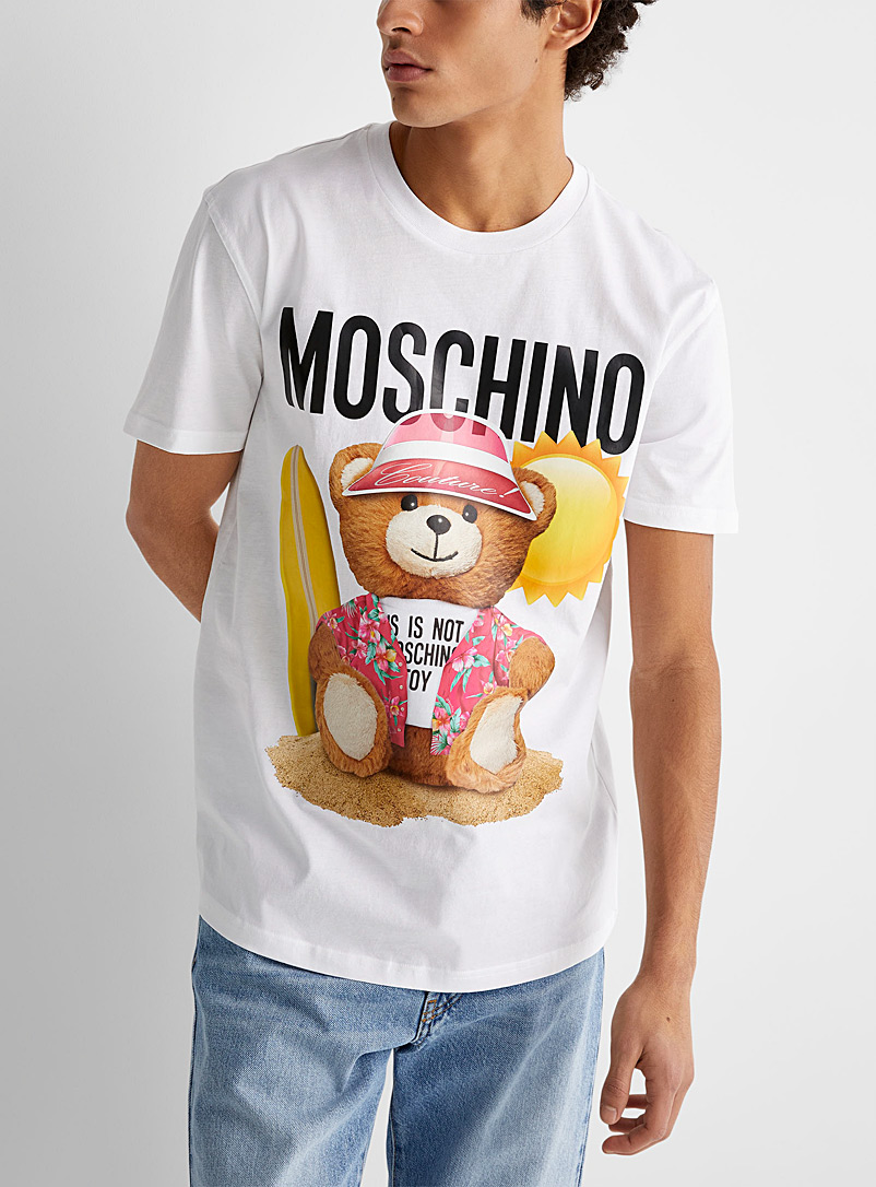 Moschino White Holiday teddy bear T-shirt for men