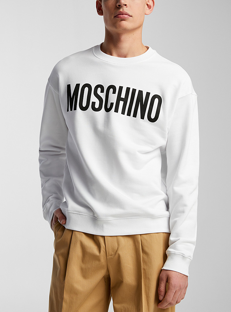 Moschino White Signature plain sweatshirt for men