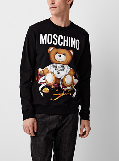 Moschino: Le sweat ourson Teddy couture Noir pour homme