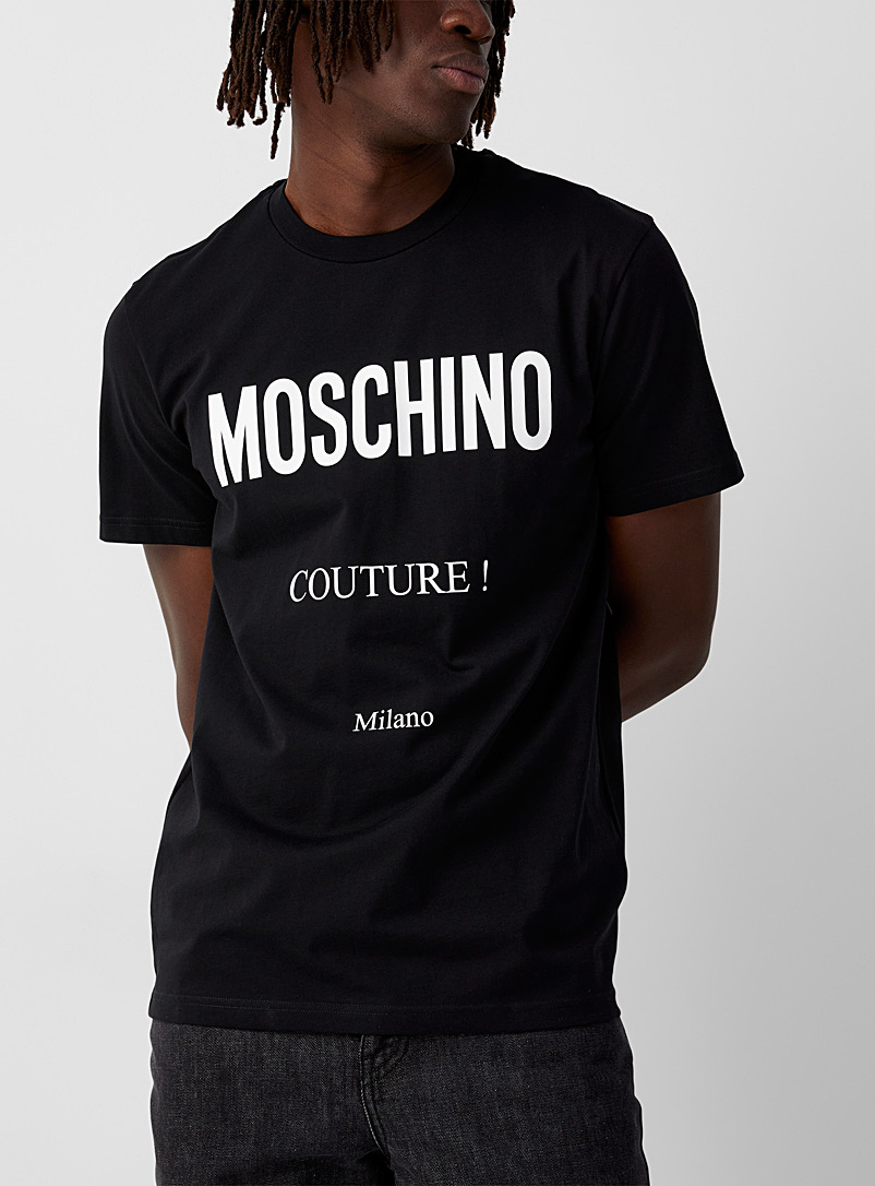 Moschino: Le t-shirt signature Couture Noir pour homme