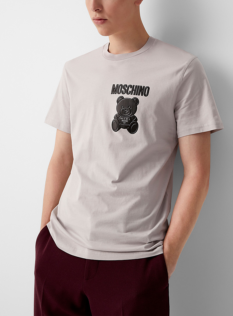 Moschino: Le t-shirt gris ourson Teddy Gris pour homme