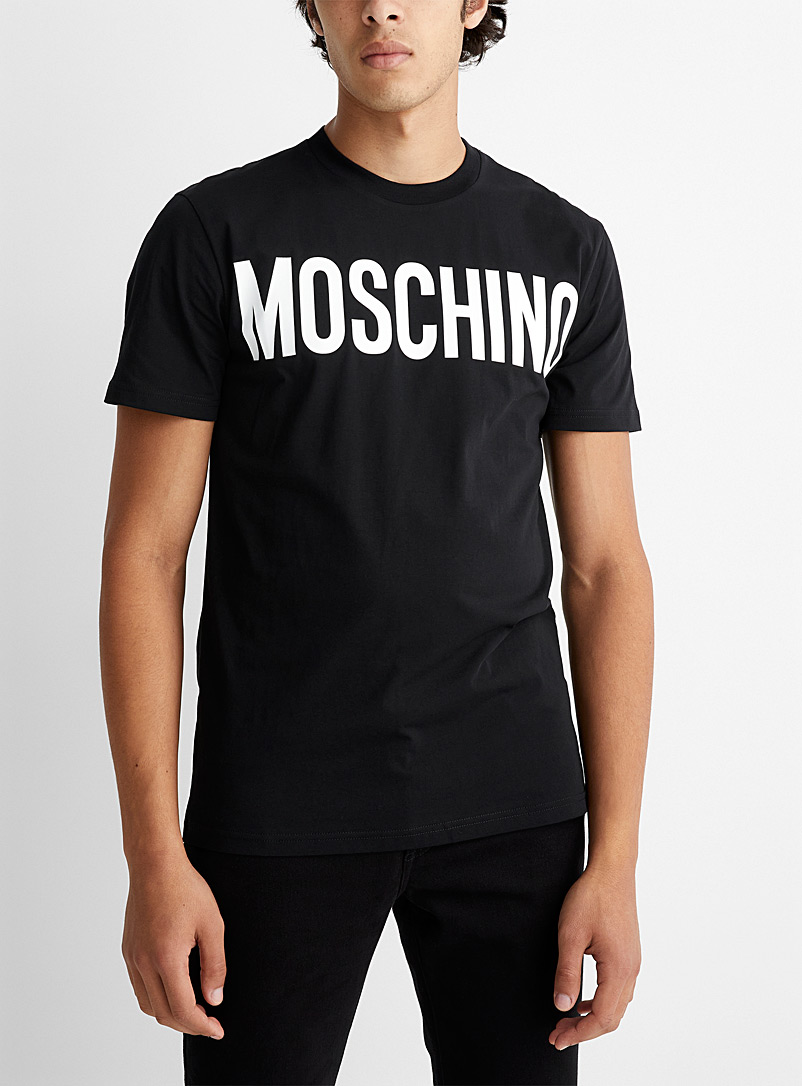Moschino: Le t-shirt mégalogo Noir pour homme