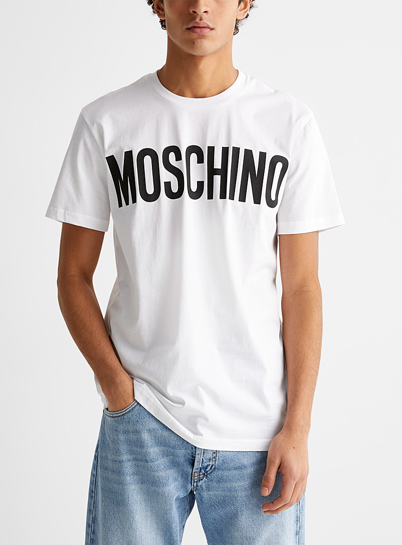 Moschino: Le t-shirt mégalogo Blanc pour homme