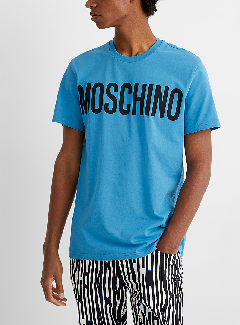 Moschino Blue Mega logo T-shirt for men