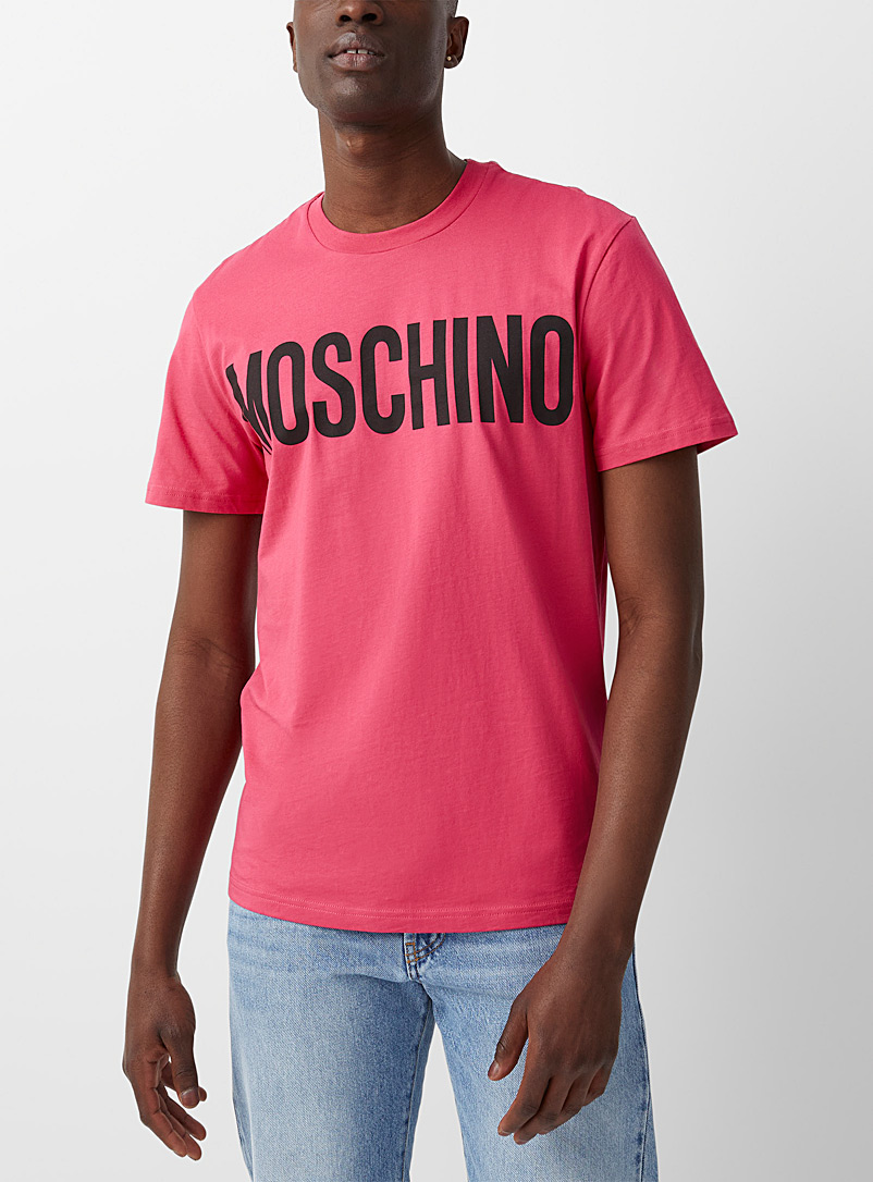 Moschino: Le t-shirt mégalogo Vieux rose pour homme