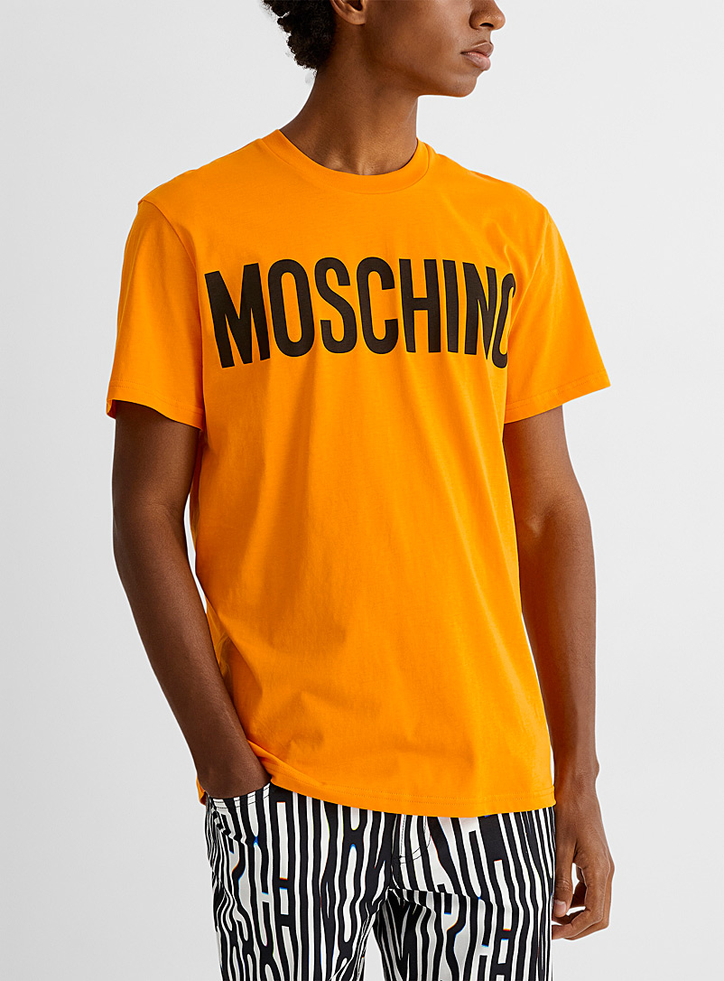 Moschino Orange Mega logo T-shirt for men