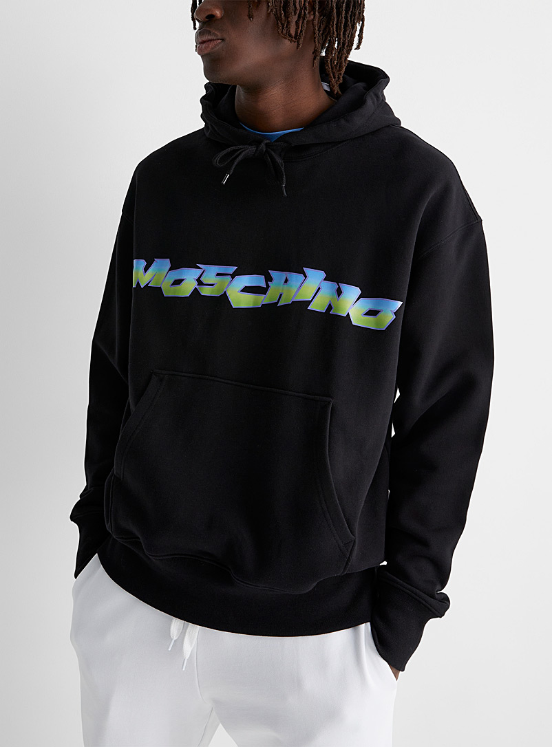 Moschino Black Neon signature hoodie for men