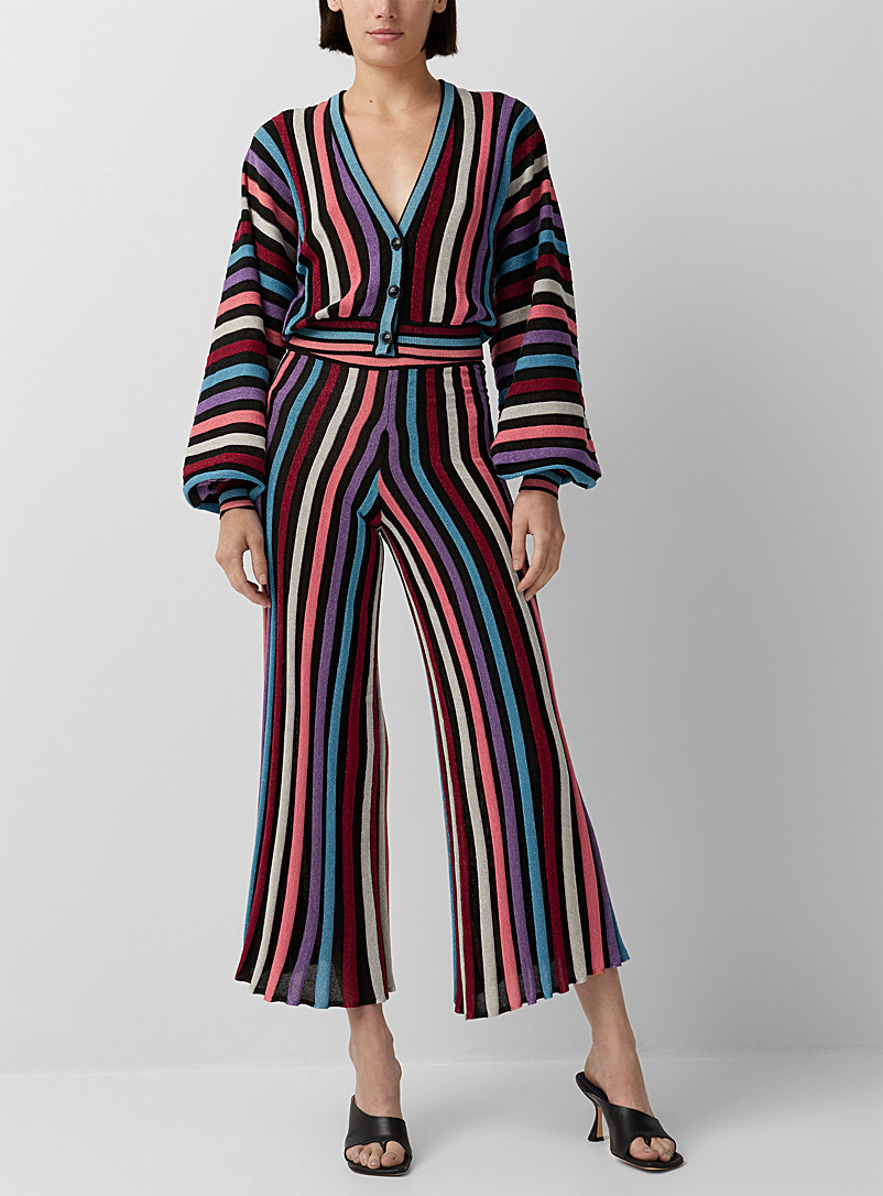 BOUTIQUE Moschino: Le pantalon évasé relief multicolore Assorti pour femme