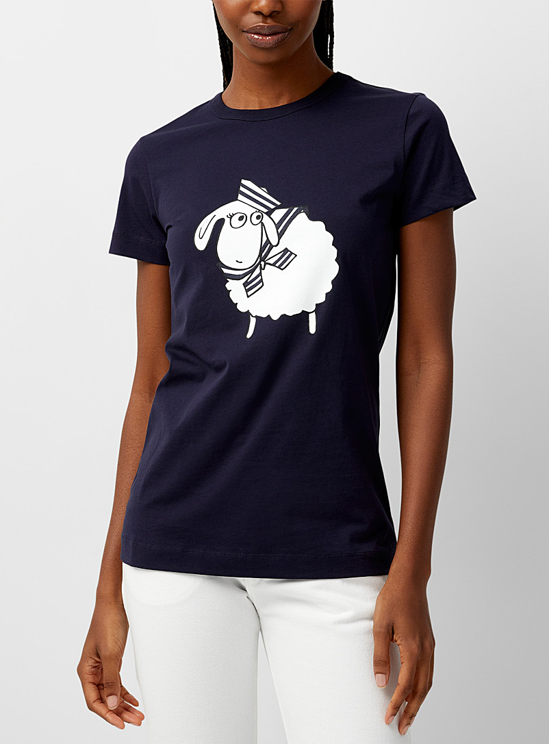 BOUTIQUE Moschino: Le t-shirt mouton matelot Marine pour femme