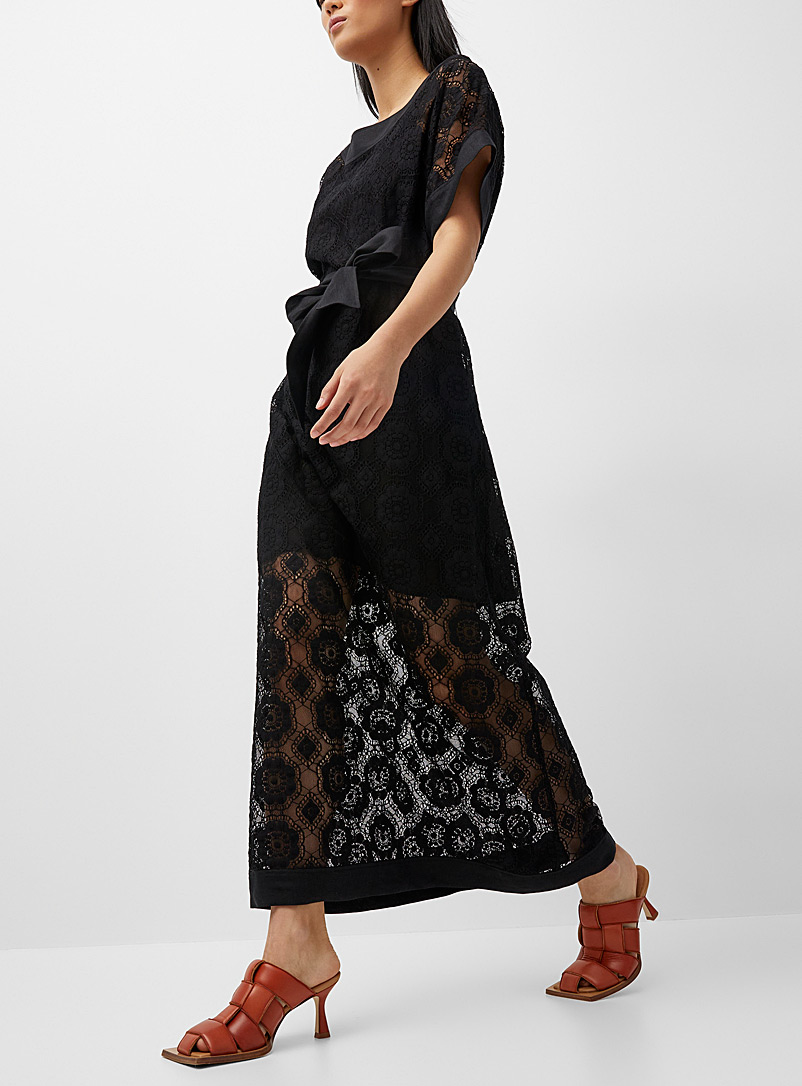 BOUTIQUE Moschino Black Lace maxi dress for women