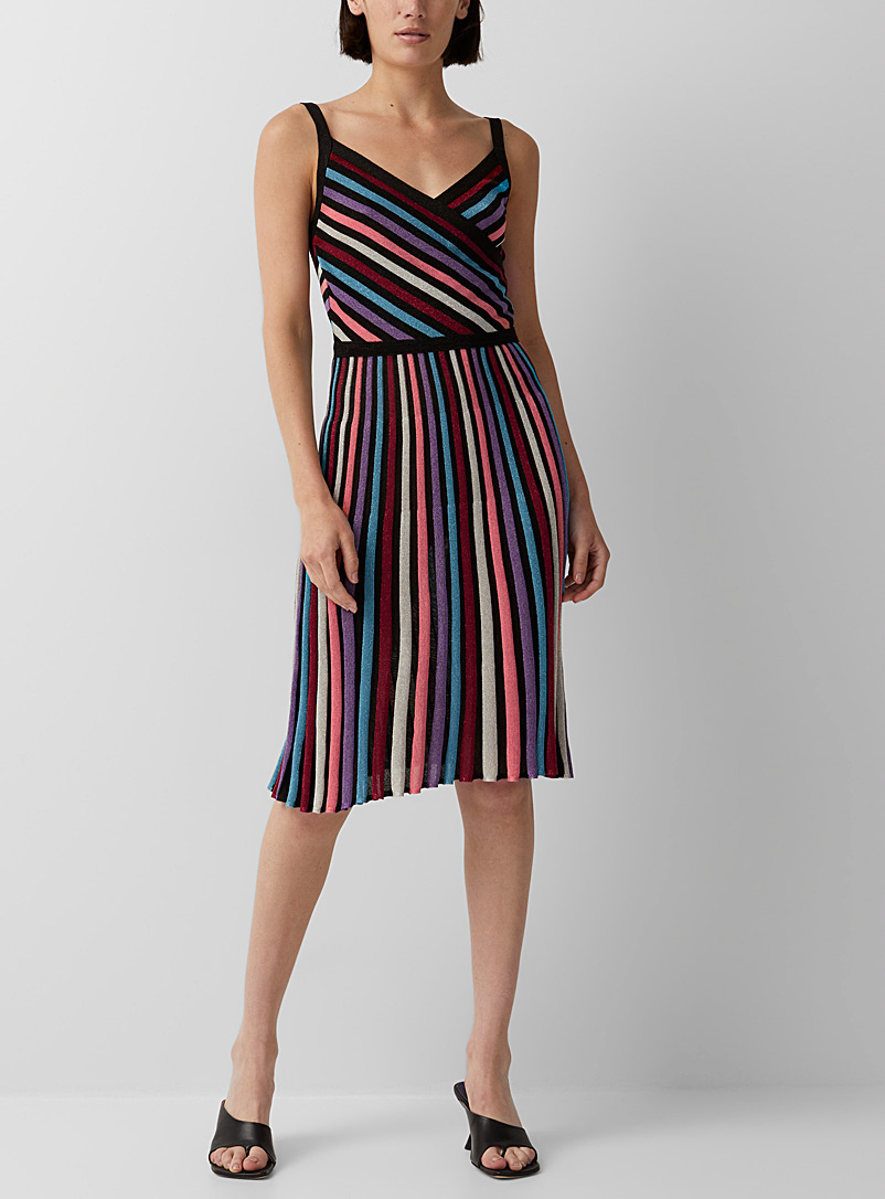 BOUTIQUE Moschino Assorted Metallic-stripe knit dress for women