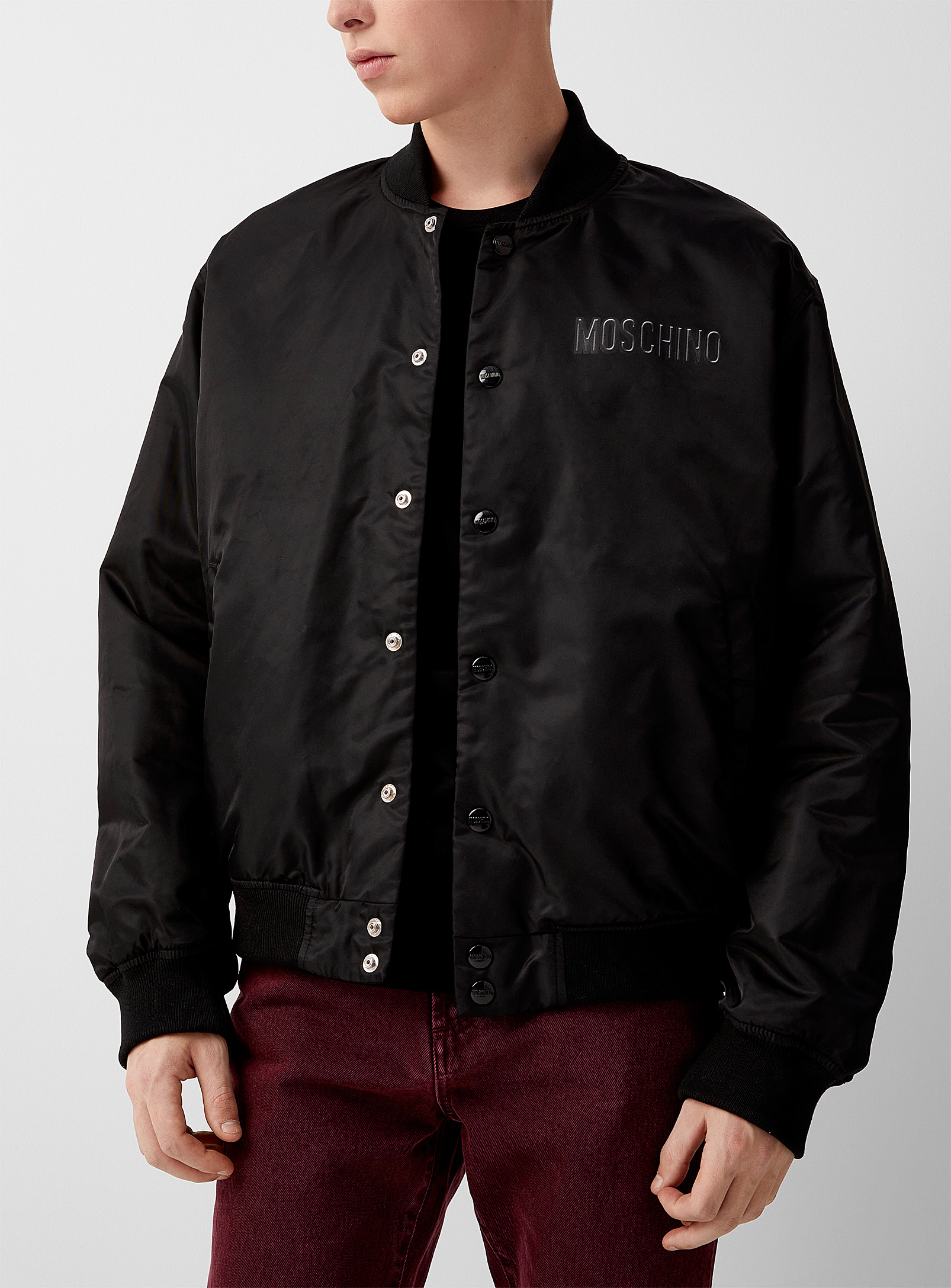 Moschino - Men's Teddy print black bomber jacket