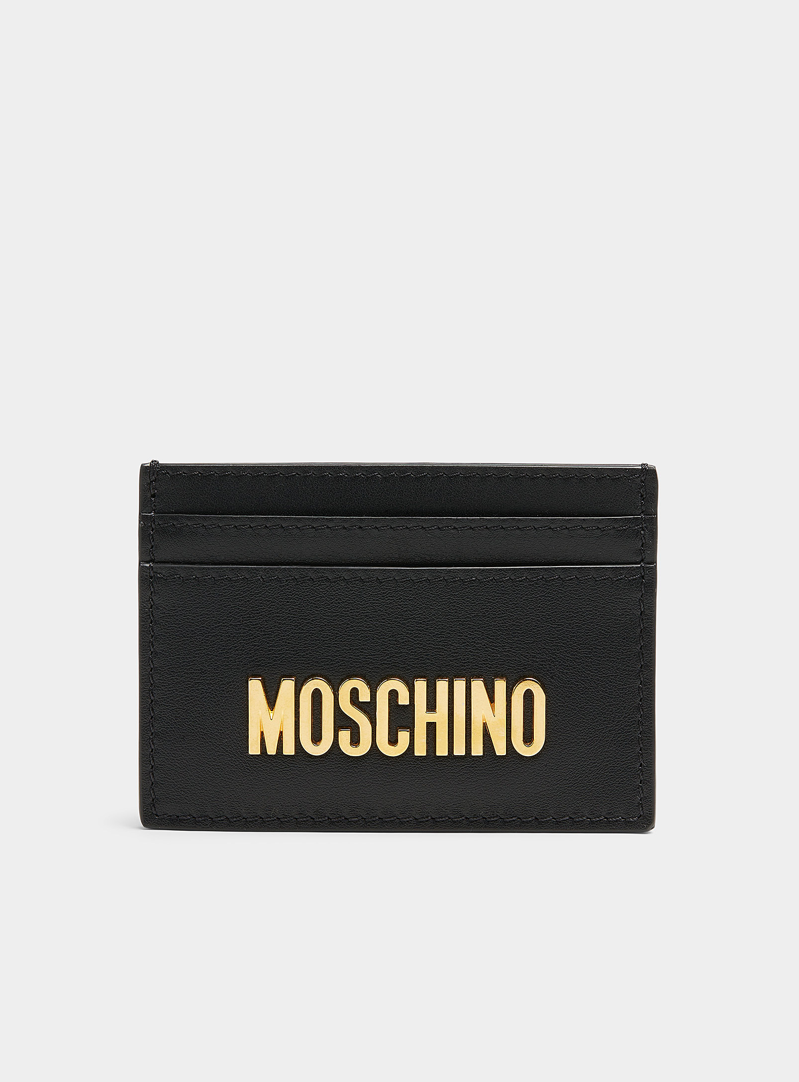 MOSCHINO GOLDEN SIGNATURE BLACK CARD CASE