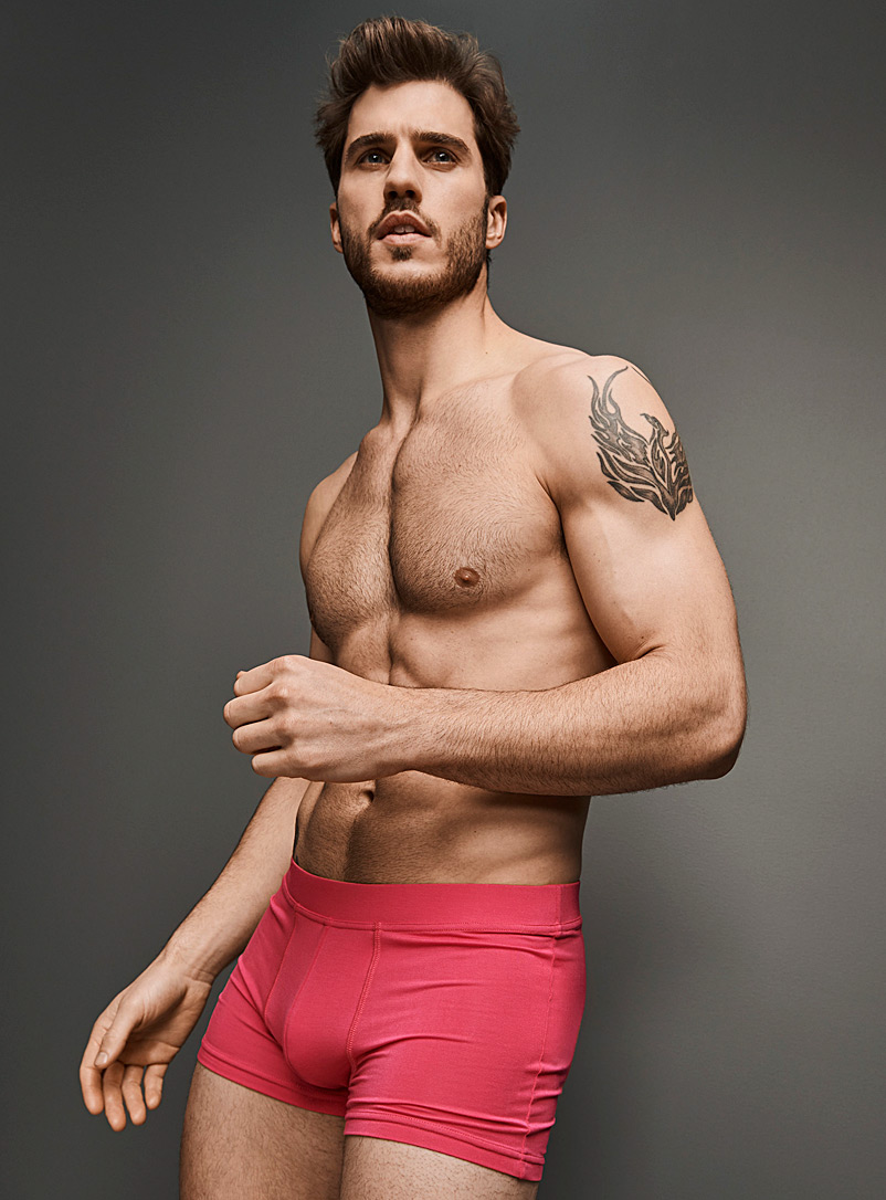 Le 31 Medium Pink Colourful bamboo rayon trunk for men