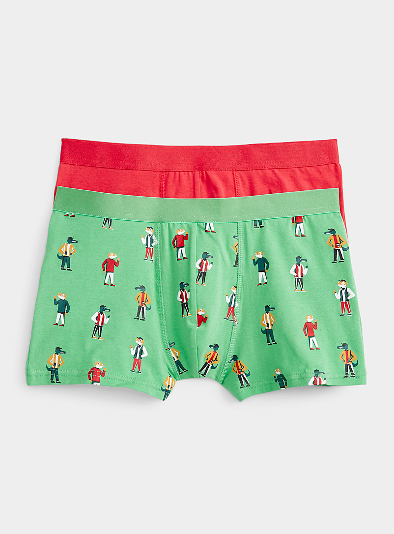 Girls Printed and Solid Boy Shorts - Pack of 2
