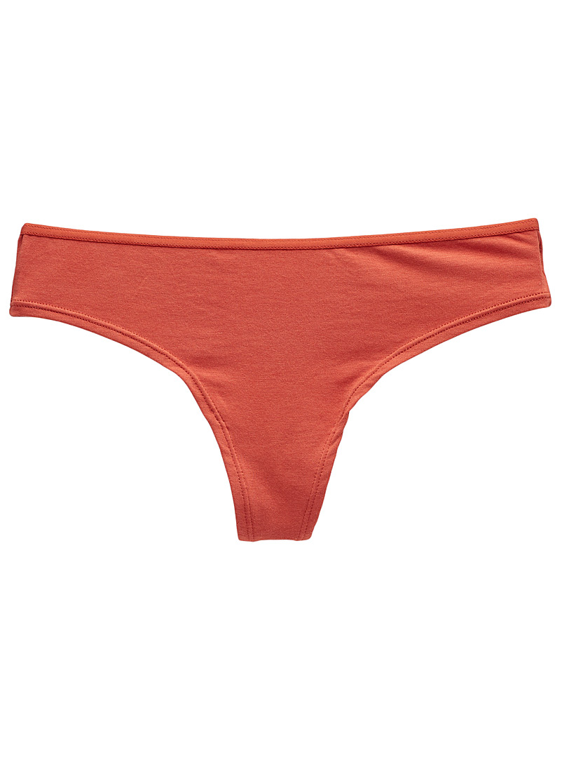 Miiyu Dark Orange Lace insert thong for women