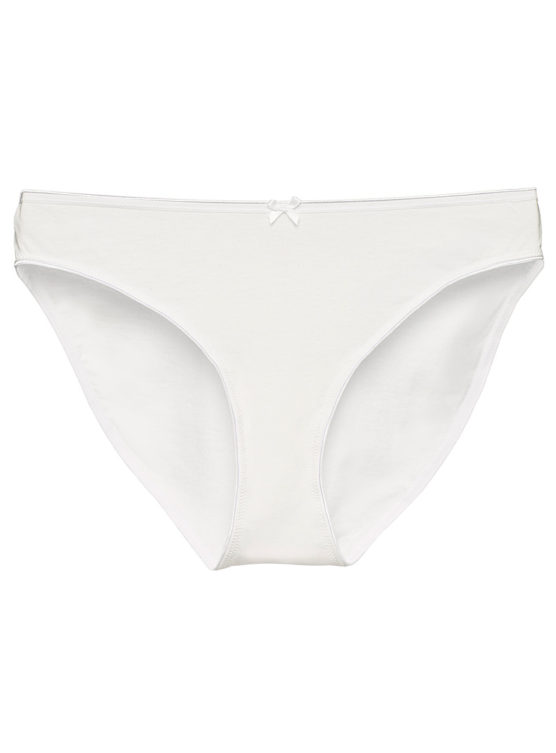 Miiyu White Organic cotton and modal basic bikini panty for women