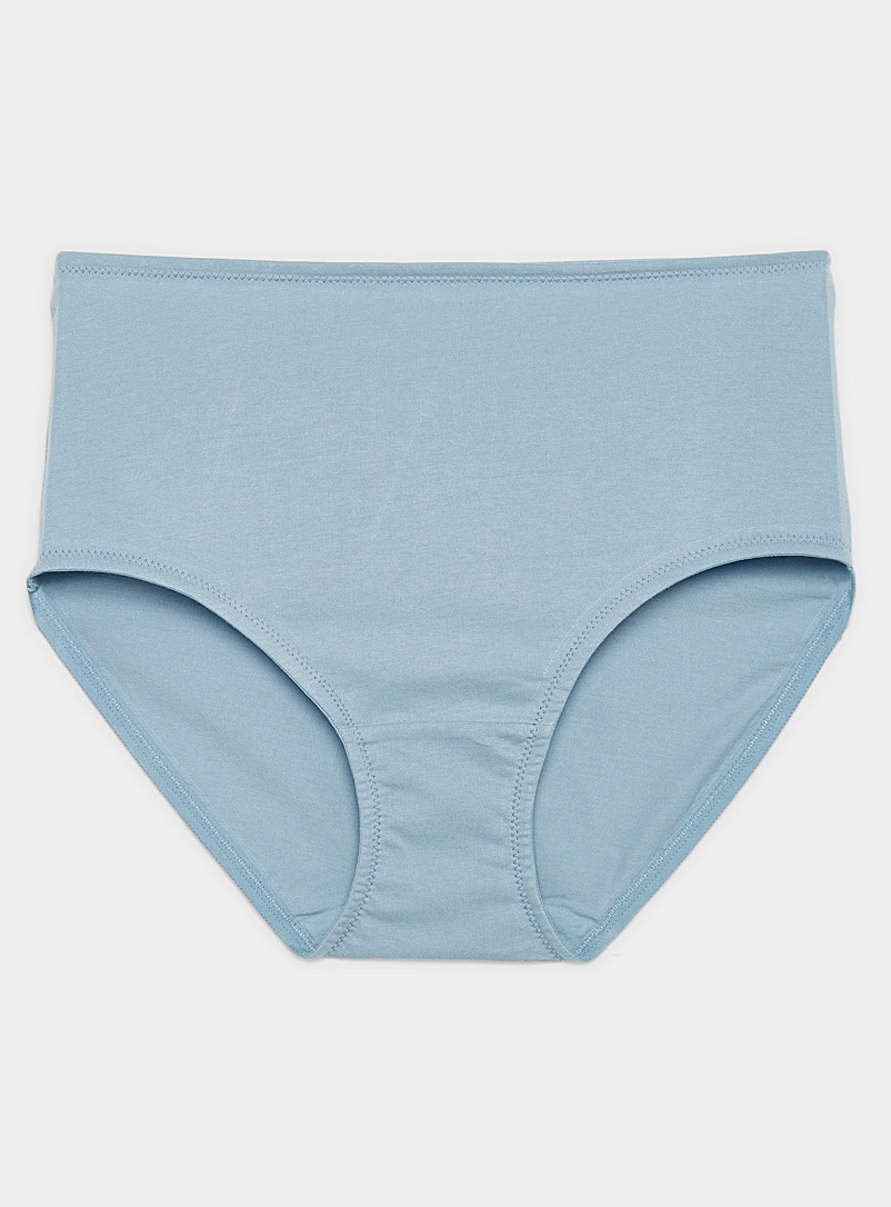 Miiyu Slate Blue Organic cotton high-rise panty for women