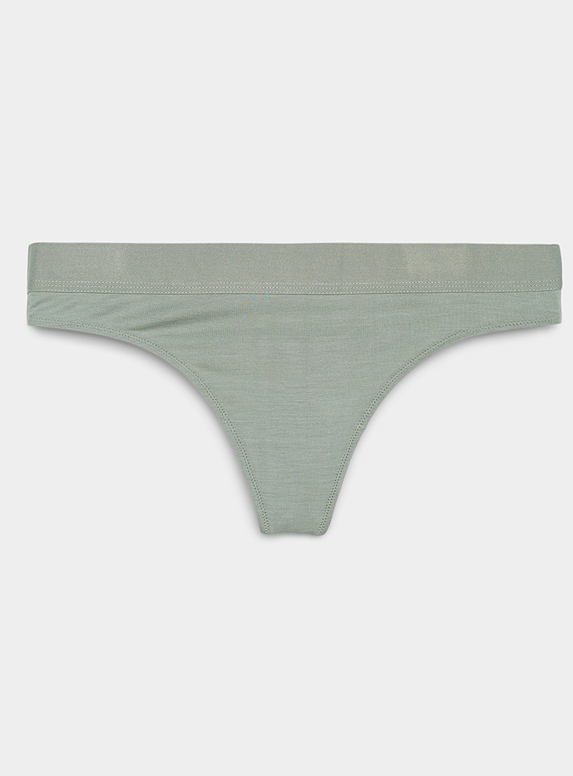 Miiyu Mossy Green Ultra-soft modal thong for women