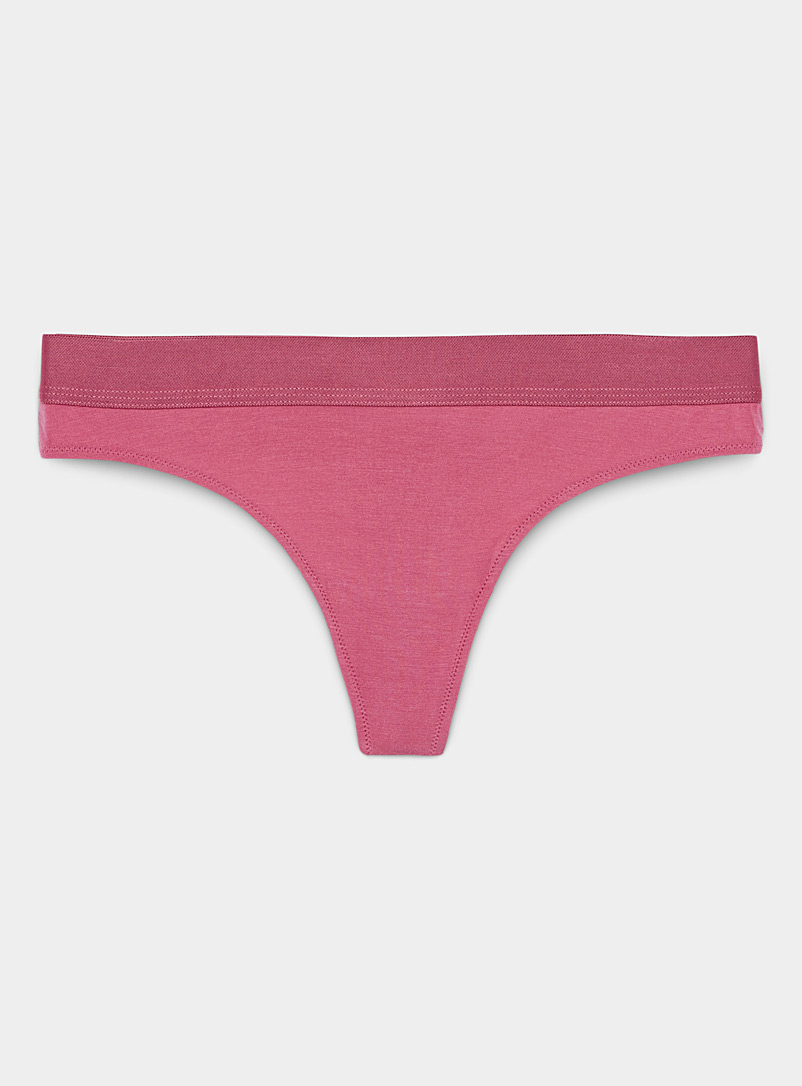 Miiyu Medium Pink Ultra-soft modal thong for women