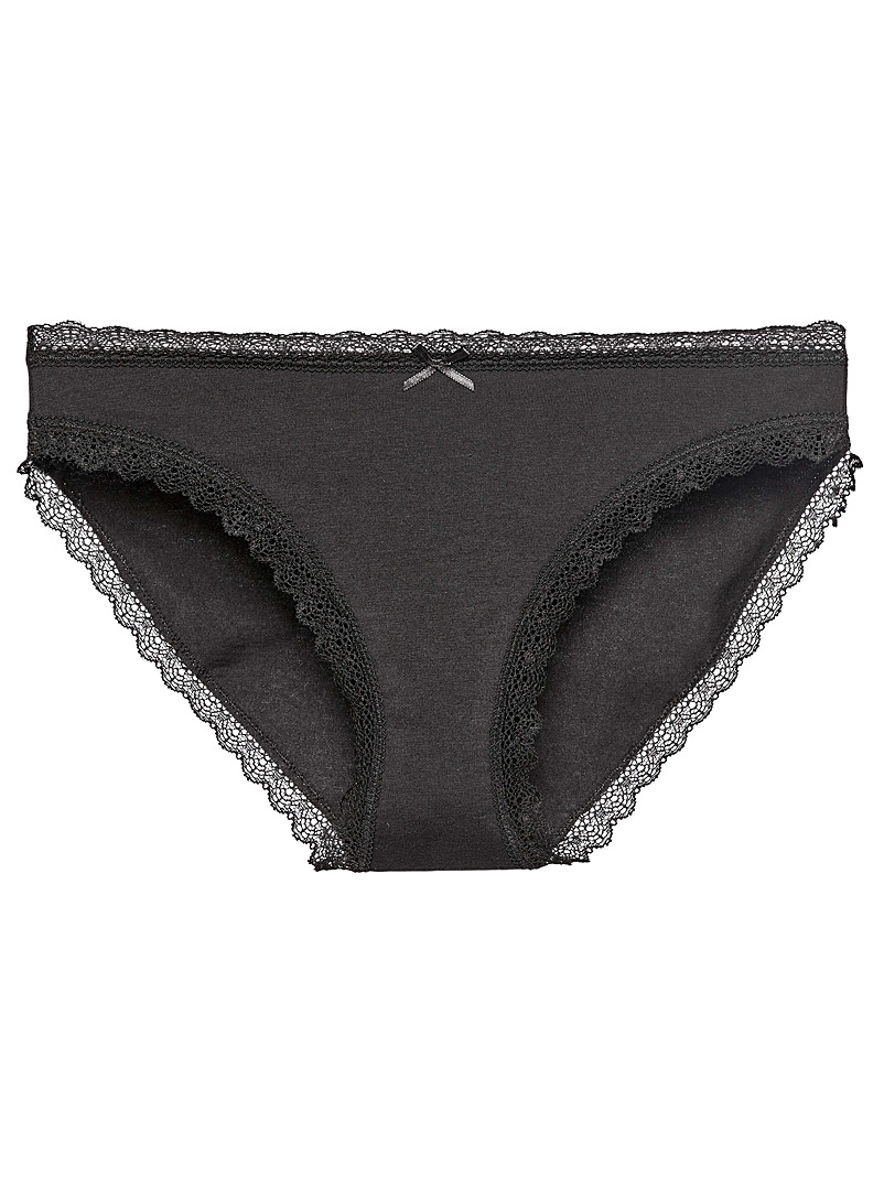Miiyu Black Organic cotton essential bikini panty for women