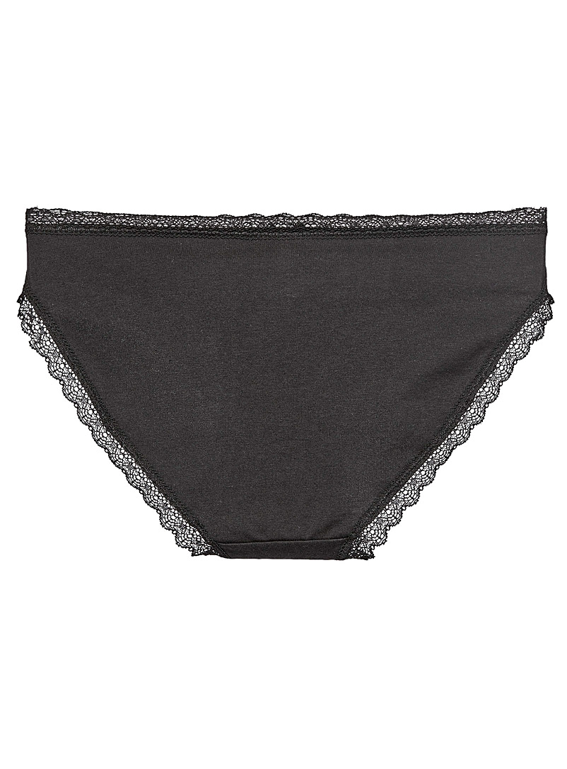 Miiyu Black Organic cotton essential bikini panty for women
