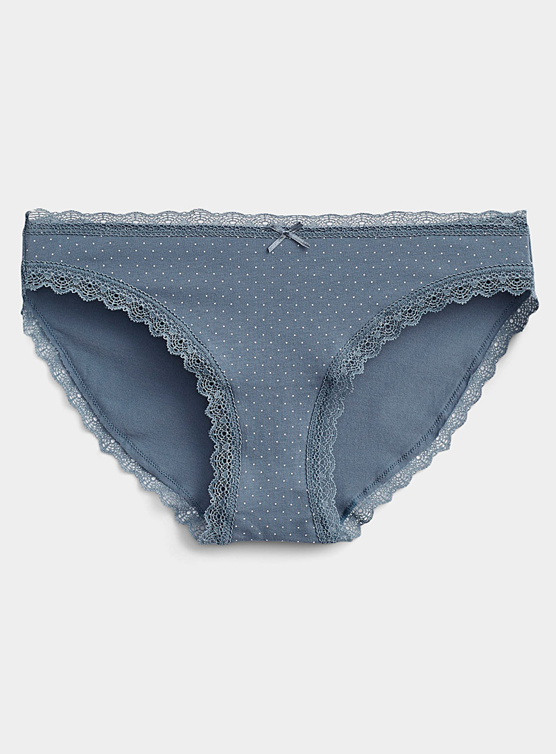 Miiyu Blue Colourful organic-cotton bikini panty for women