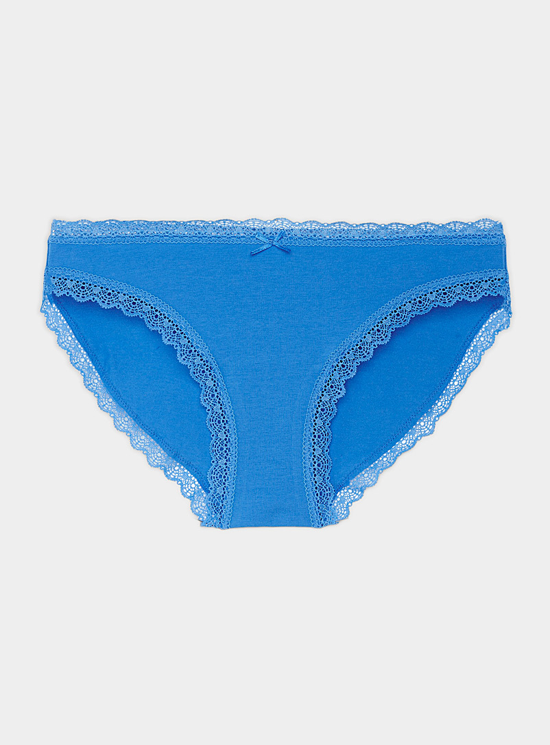 Miiyu Dark Blue Colourful organic-cotton bikini panty for women